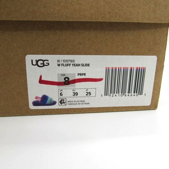 UGG WOMEN'S PRIDE FLUFF YEAH SLIDE SLIPPERS IN MULTI SZ 8 - Picture 7 of 8